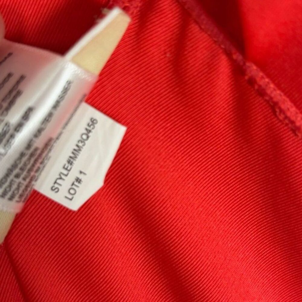 Michael Kors Lace Up Front One Piece Swimsuit Red Coral Grommet Monokini Sz 12 - Picture 6 of 10